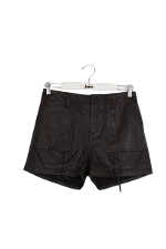 Black Leather The Kooples Shorts