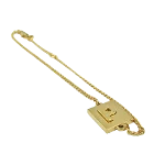 Gold Metal Celine Necklace