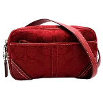 Red Canvas Coach Belt Bag