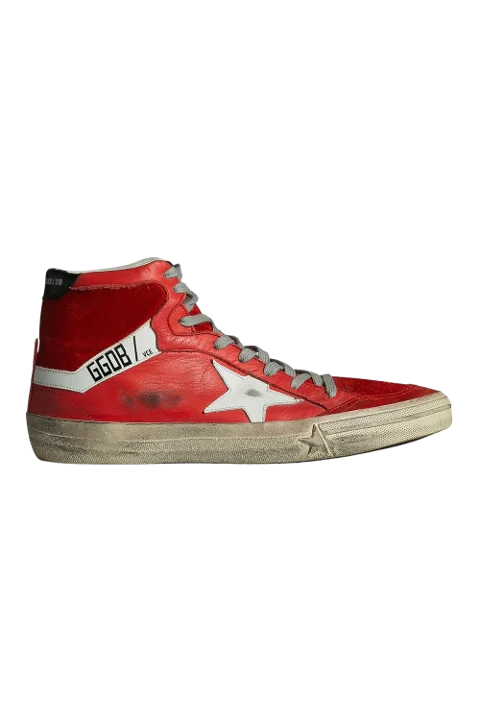 Red Leather Golden Goose Sneakers