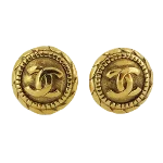 Gold Metal Chanel Earrings