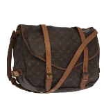 Brown Canvas Louis Vuitton Saumur