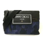 Navy Fabric Jimmy Choo Shoulder Bag