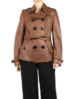 Brown Leather Burberry Jacket