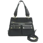 Black Canvas Bvlgari Shoulder Bag