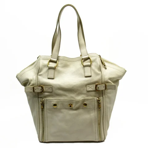 White Leather Saint Laurent Shoulder Bag