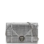 Silver Leather Dior Shoulder Bag