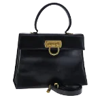 Black Leather Salvatore Ferragamo Handbag