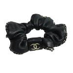 Black Leather Chanel Hair Accessory