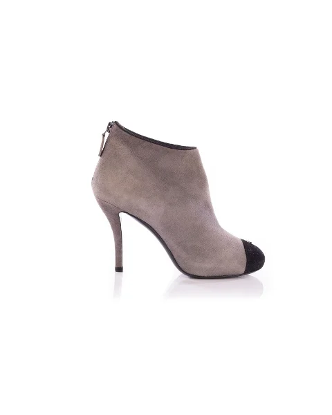 Grey Suede Chanel Boots