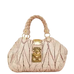 Beige Leather Miu Miu Handbag