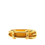 Gold Leather Hermès Scarf Ring