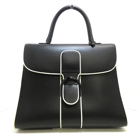 Black Leather Delvaux Handbag