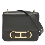 Black Leather Carolina Herrera Shoulder Bag