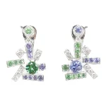 Green White Gold Chaumet Earrings