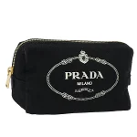 Black Canvas Prada Clutch