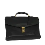 Black Leather Chanel Briefcase