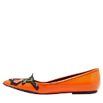 Orange Leather Louis Vuitton Flats