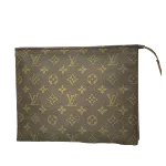 Brown Fabric Louis Vuitton Poche Toilette