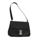 Black Leather Salvatore Ferragamo Shoulder Bag