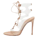 Beige Leather Aquazzura Sandals