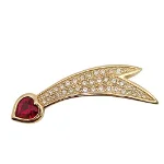 Gold Metal Dior Brooch