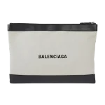 White Canvas Balenciaga Clutch