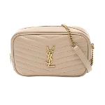 Beige Leather Yves Saint Laurent Shoulder Bag