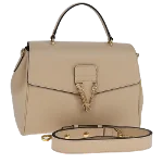 Beige Leather Versace Handbag