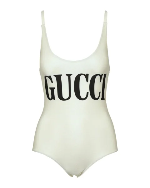 White Fabric Gucci Swimwear