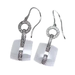 Silver White Gold Chanel Earrings