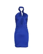 Blue Satin Zac Posen Dress