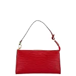 Red Leather Louis Vuitton Pochette Accessoires