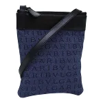 Blue Canvas Bvlgari Crossbody Bag