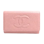 Pink Leather Chanel Key Holder