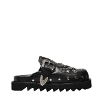 Black Leather Toga Pulla Flats