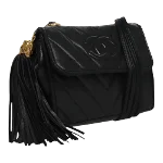 Black Leather Chanel Shoulder Bag