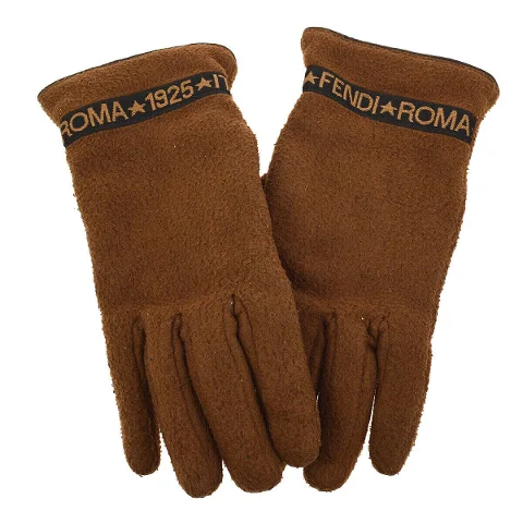 Brown Polyester Fendi Gloves