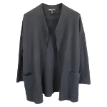 Black Wool Maje Cardigan