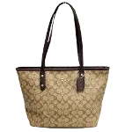 Brown Canvas Coach Tote