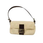 Beige Canvas Fendi Baguette