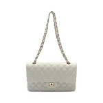 White Leather Chanel Timeless