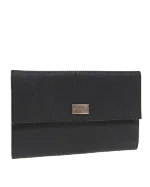 Black Leather Bvlgari Clutch