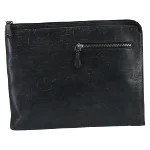 Black Leather Berluti Clutch