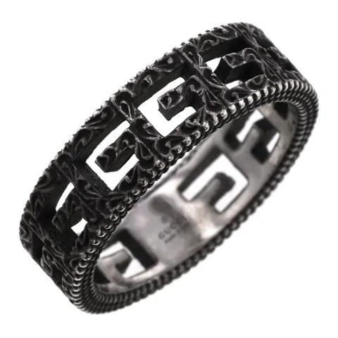 Black Silver Gucci Ring