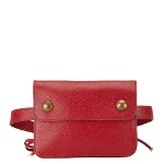 Red Leather Hermès Belt Bag