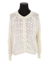 White Cotton Sézane Cardigan