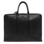 Black Leather Louis Vuitton Porte documents Jour