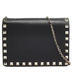 Black Leather Valentino Clutch