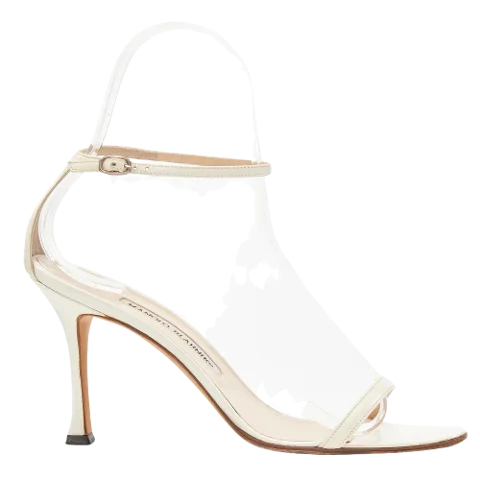 White Leather Manolo Blahnik Heels